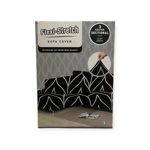 Flexi-Stretch Black and White Sofa Cover 3 seater sectional